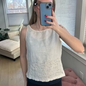 Cream Embroidered Women's Top